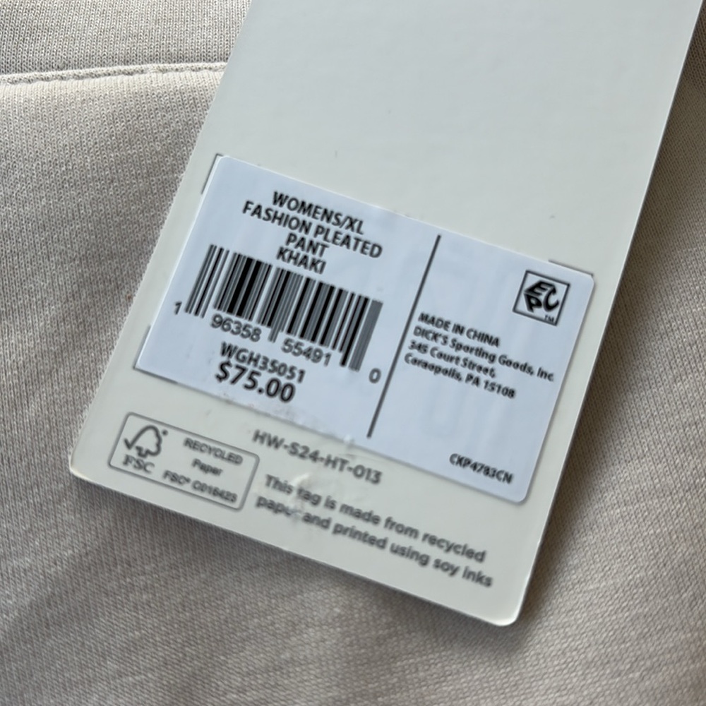Walter Hagen Women's Fashion Pleated Golf Pants tan cream sz XL new with tags - Picture 8 of 8